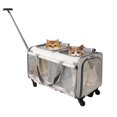 thumbnail image 2 of Maleta portátil con ruedas para mascotas, transportador de gatos, rueda universal desmontable, transpirable, plegable, de gran capacidad, bolsa de viaje para cachorros, 2 of 5