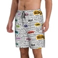 thumbnail image 2 of Cauagu Hello Print Men's Swim Trunks,Hawaiian Bathing Suit Swimsuits Beach Shorts with Pockets for Men Quick Dry Swimming Board Shorts-Medium, 2 of 6
