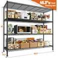 thumbnail image 4 of REIBII Storage Shelves 45.3''W Wire Shelving Unit 4 Tier Metal Shelves for Storage Rack Metal Shelving for Pantry Shelves Kitchen Steel Shelving, 45.3''W*63''H*17.7" D, 4 of 8