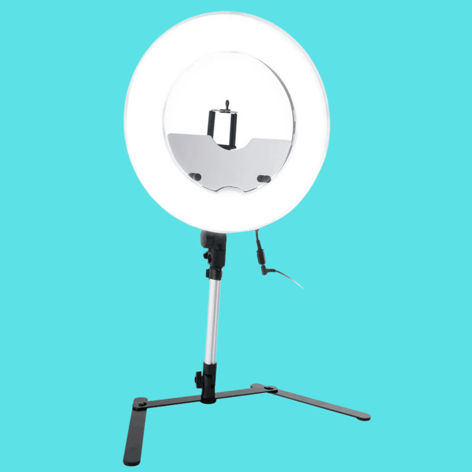 Impressions Vanity 13.5 Inch Desktop Dimmable LED Vanity Studio Ring Light with Stand, Accessories