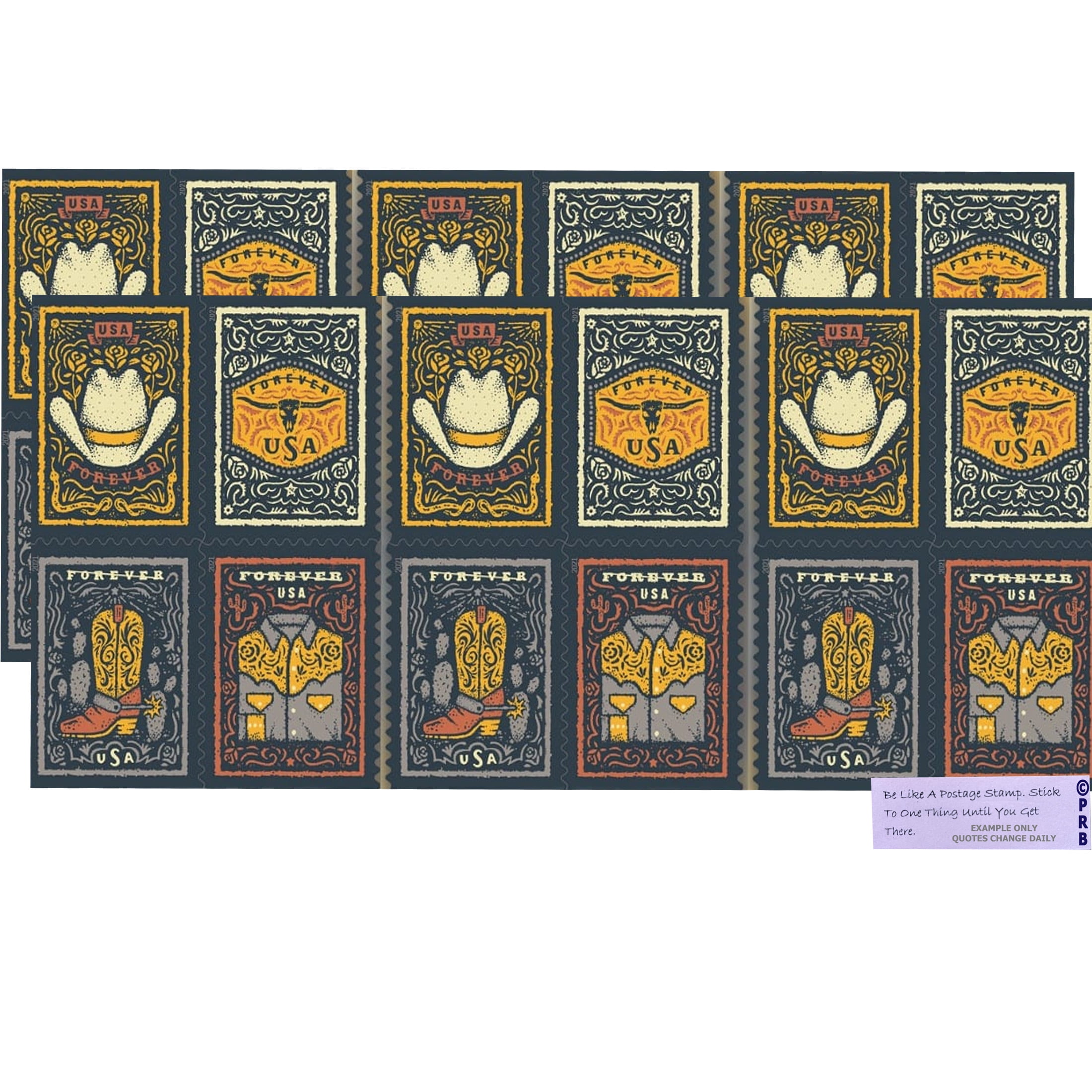 Western Wear USPS Forever Postage Stamp 1 Book of 20 US First Class