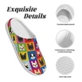 thumbnail image 5 of Lsque Colorful Bulldog Pattern Womens Comfort Cotton on Scuff With Memory Foam and Anti-skid Sole Slipper-37/38, 5 of 7