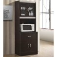 thumbnail image 2 of Pemberly Row Tall 24" Wide China Kitchen Cabinet with Microwave Storage in Chocolate Gray, 2 of 5
