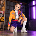 thumbnail image 6 of 2026 New Halloween Popular Singer Stage Cosplay Costume, Pop Idol Group Fashion Dance Outfit Set with Wig, Sticker, Short, Jacket & T-Shirt for Halloween Costume & Role Play Stage Performance, 120, 6 of 6