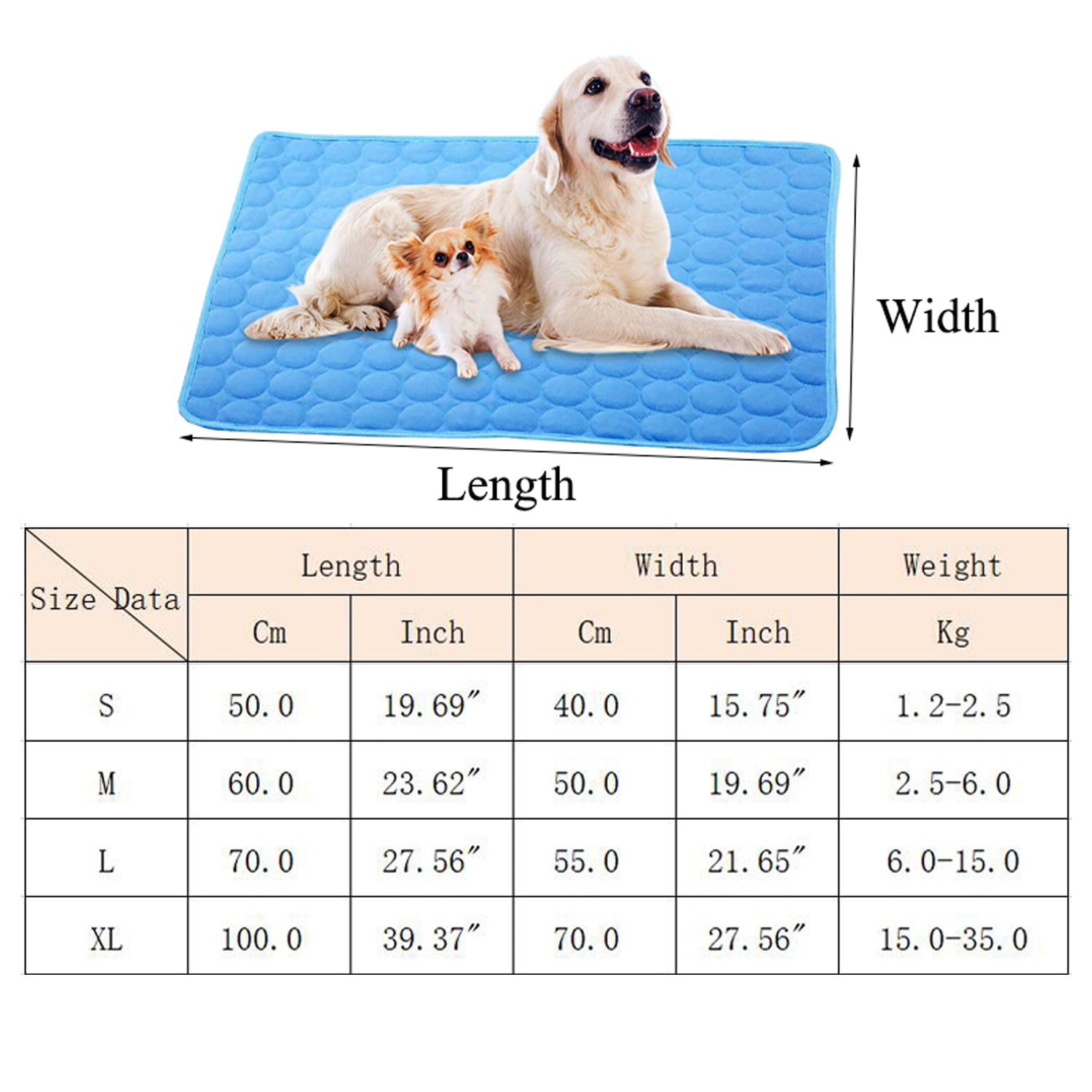 XinChangShangMao Dog Cooling Mat, Pet Dog Self Cooling Pad, Ice Silk  Washable Summer Cooling Mat for Dogs Cats, Kennels, Crates and Beds
