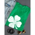 thumbnail image 3 of St Patrick's Day Big Clover Graphic Women Kelly Green T-Shirt, Female Small, 3 of 4