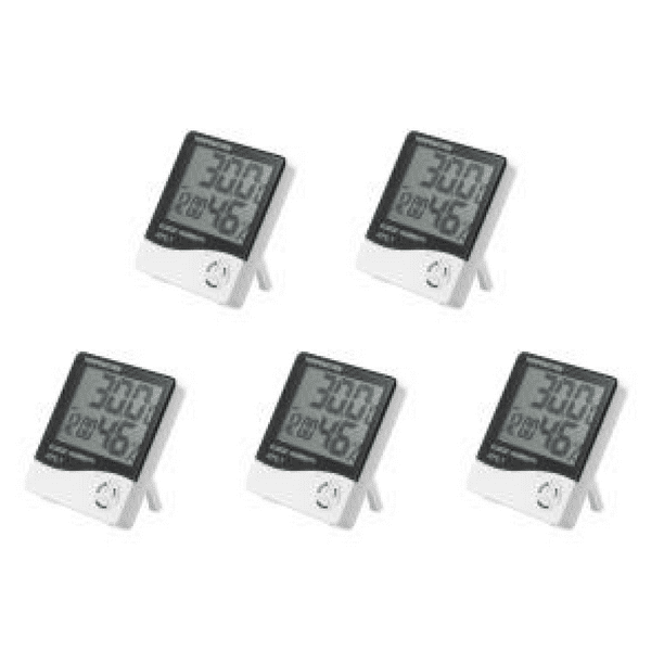 HTC-1, higrómetro digital para interiores con pantalla LCD grande Termómetro con despertador