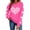 Hot Pink-2, variant on Women's Valentine's Crewneck Sweatshirt with Heart Print Long Sleeve Pullover for Romantic Celebrations Red-2 XS