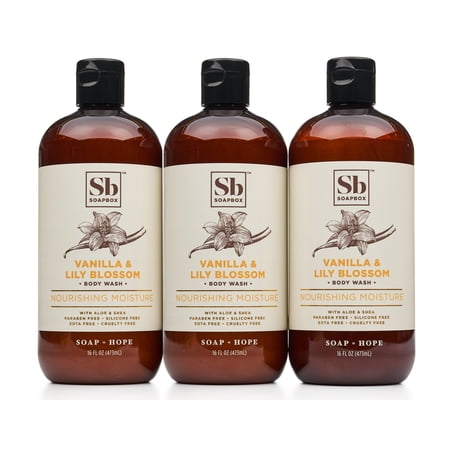 Soapbox Vanilla & Lily Blossom Body Wash 3 x 16 oz. - Nourishing Moisture