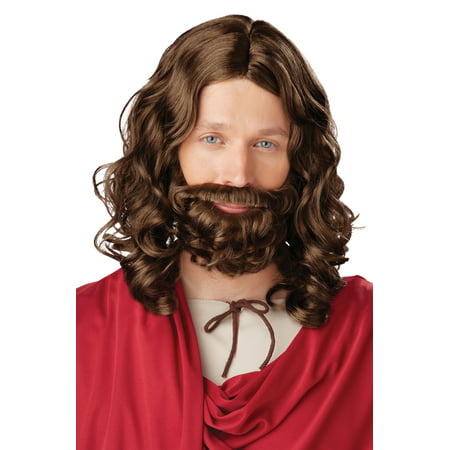 Biblical Jesus Wig and Beard Set (Brown)
