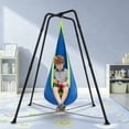 thumbnail image 4 of Sensory Swing with Stand, 350lbs, Indoor/Outdoor Kids Pod Swing, Blue, 4 of 9
