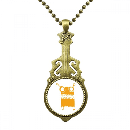 universe alien monster yellow creature necklantique guitar jewelry music pendant