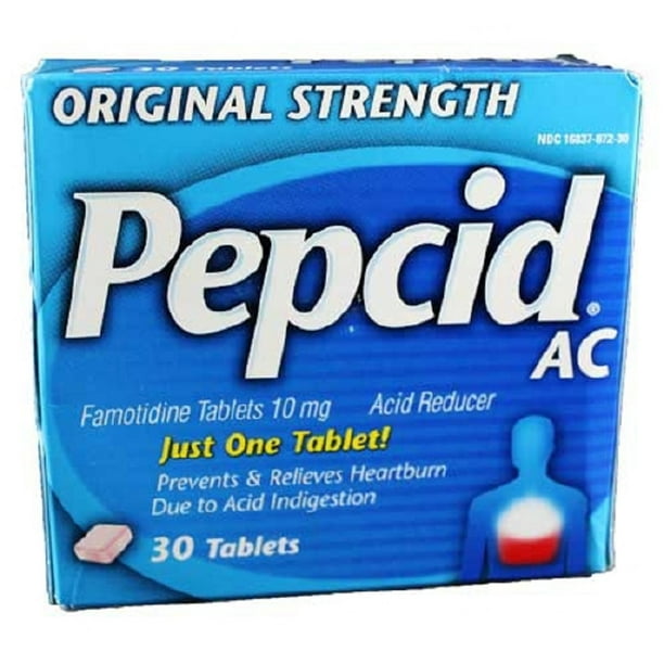 Pepcid AC Antacid 10 mg Strength Tablet 30/Box McK Walmart