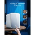 10 Liter/11 Can Mini Fridge with 3Mode Led Adjustable & Mirror Design