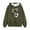 02-Army Green, variant on Dezsed Valentine's Day Girl Hoodies Oversized Sweatshirts Children's Shirt Long Sleeved Pattern T-shirt Printed Round Neck Hooded Sweatshirt for 3-4 Years Black