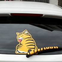 CCOCC Interesting Car Rear Window Stickers, Car Windshield Wiper Sticker, 3D Creative Cat Wagging Tail Shape Car Sticker Window Wiper Cartoon Sticker Car Decoration Sticker Car Rear