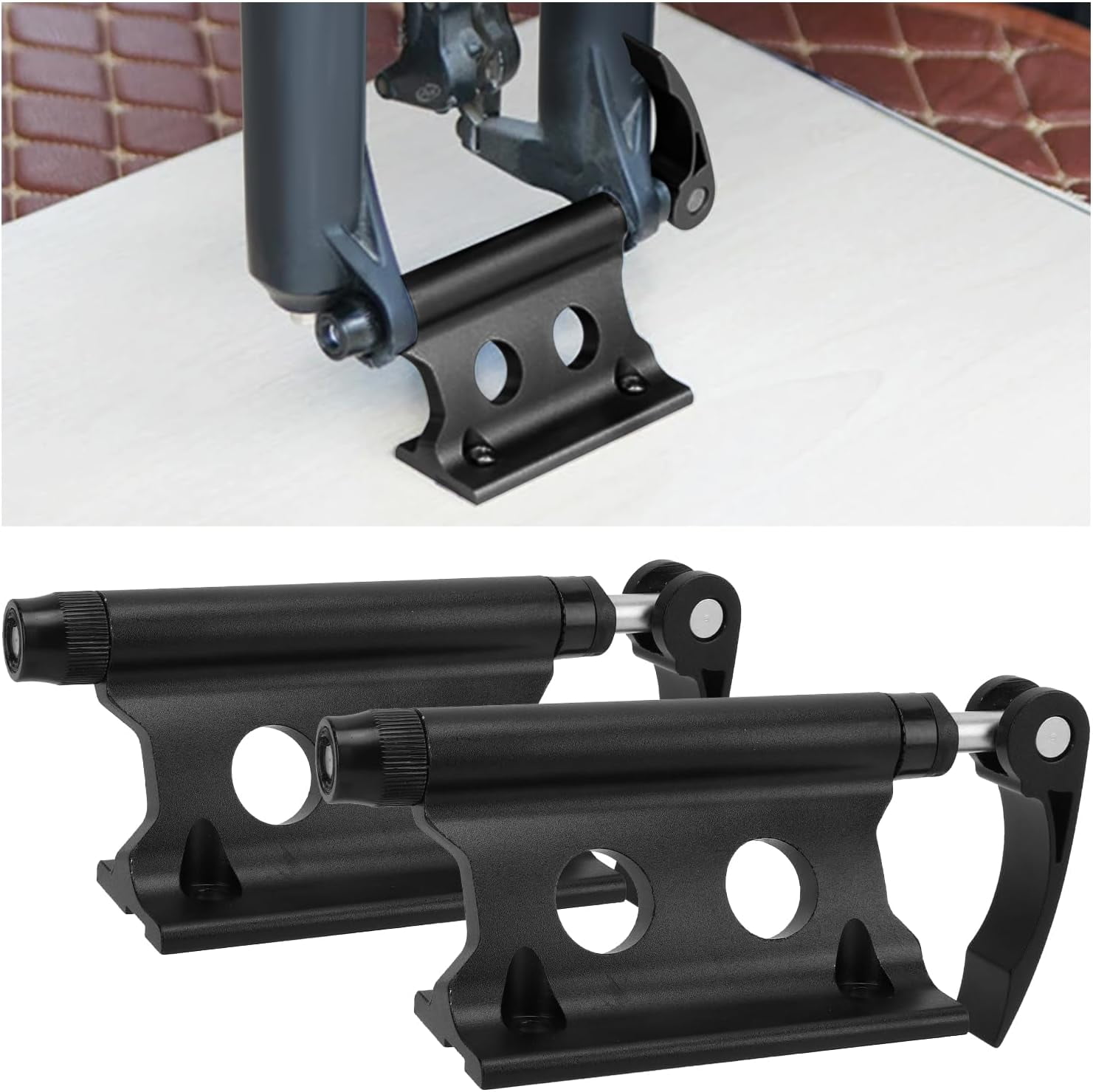 ABPETE 2PCS Bike Rack Carrier Fork Mount Universal Alloy Bike Block Fork Lock Mount Securely Holds All Bicycles & Fits Any Flat Surface for Safe Transportation