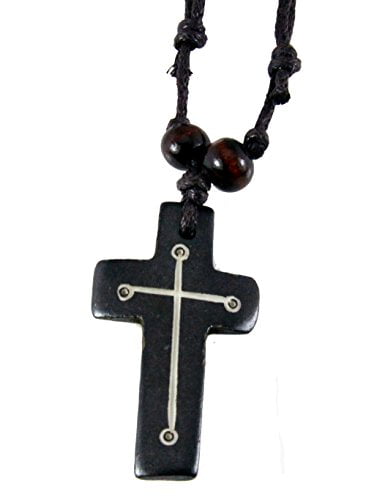 12pcs Fashion Women Men Wooden Cross Necklaces with Cord