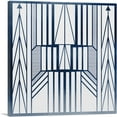 thumbnail image 1 of ARTCANVAS Art Deco Blue Lines on White Geometric Design Canvas Art Print - Size: 18" x 18" (0.75" Deep), 1 of 9