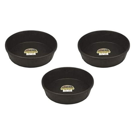 3 Pack of Corded Rubber Feed Pans 3 Gallon Capacity Each for Horses Sheep Goats Alpacas Llamas and Other Livestock