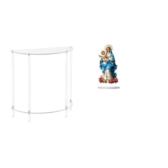 Mesa Auxiliar De Acrílico Para Espacios Pequeños Con Mesa Auxiliar De 2 Niveles Y Mesita De Noche Delgada Para Baño, Hogar, Sala De Estar, Decoración Con Decoración De Escritorio De