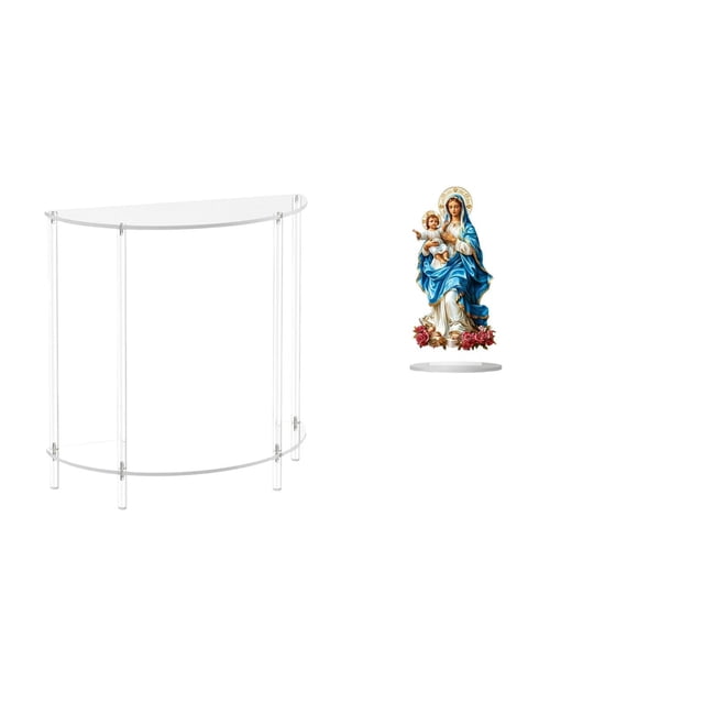 Mesa Auxiliar De Acrílico Para Espacios Pequeños Con Mesa Auxiliar De 2 Niveles Y Mesita De Noche Delgada Para Baño, Hogar, Sala De Estar, Decoración Con Decoración De Escritorio De