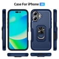 thumbnail image 6 of ELEHOLD Case for iPhone 16 Plus, Heavy Duty Shockproof Full Body Case with Built in Metal Ring Holder Kickstand + Screen Protector,E, 6 of 10