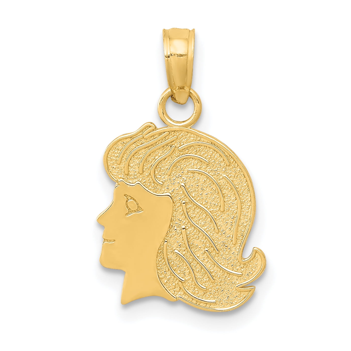 14k Yellow Gold Girl Necklace Pendant Charm Baby