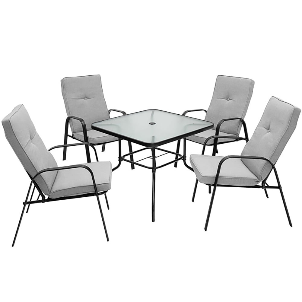 Aimee Lii 35" Patio Dining Square Tempered Glass Table with Umbrella Hole, Outdoor Patio Furniture Aimee Lii 35" Patio Dining Square Tempered Glass Table with Umbrella Hole, Outdoor Patio Furniture