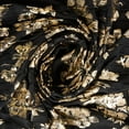 thumbnail image 2 of Zelouf Pleated Chiffon With Metallic Floral  , Sewing, DIY, Crafts Fabric by the Yard, Black/gold, 10 Yard, 2 of 3