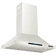 KOSTCH 48 inch Convertible Ducted Wall-Mount Range Hood, 1200 CFM Kitchen Vent Hood with 3 Speed Exhaust Fan & LED Light, Kitchen Range Hood with Touchscreen Control Panel & Remote Control