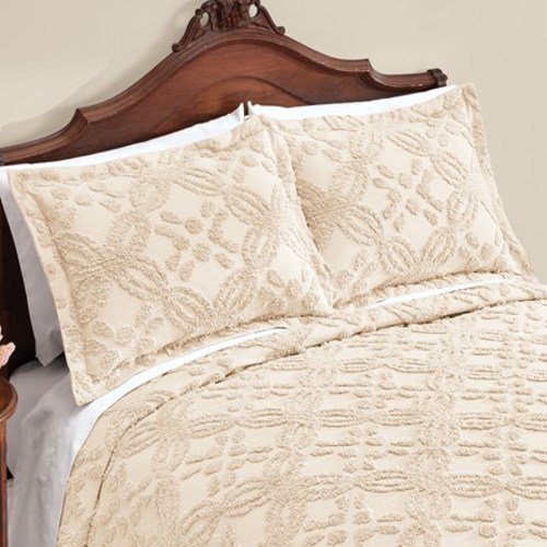 Double Lattice Design Carrie Chenille Pillow ShamShamIvory Walmart