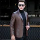 thumbnail image 4 of Chaqueta de traje de hombre negra de un solo pecho, abrigo de talla grande, blazer para hombre de gran tamaño, ropa de primavera sencilla, de alta calidad, elegante 2024, 4 of 4