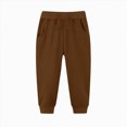 thumbnail image 5 of Ccpelsie Boys Pants Winter Thicken Warm Sherpa Lined Fleece Sweatpants Drawstring Elastic Waist Jogger Trousers(Brown,5-6 Years), 5 of 5