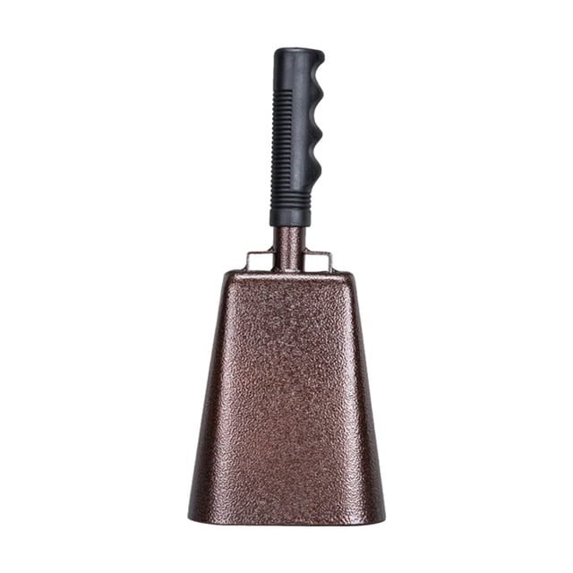 Riwcyla 10 Inch Cowbell with Handle Noise Makers for Football Games Ranch Sports Events Party Concert Cow Bell Percussion Musical Instrument Iron Decorations School Hand Bells