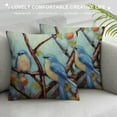 thumbnail image 3 of HENGT  Spring Birds Throw Pillow Covers, Outdoor Farmhouse Birds Pillow Case,Turquoise Blue Birds Cushion Covers for Sofa, Couch, Patio Home Seasonal Decoration, 3 of 5