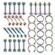 thumbnail image 4 of 40Pcs 16G Pendientes de Cautivas Septum Anillos Labio Ceja Lengua Tragus Pendiente (Multicolor) 6mm, 4 of 5