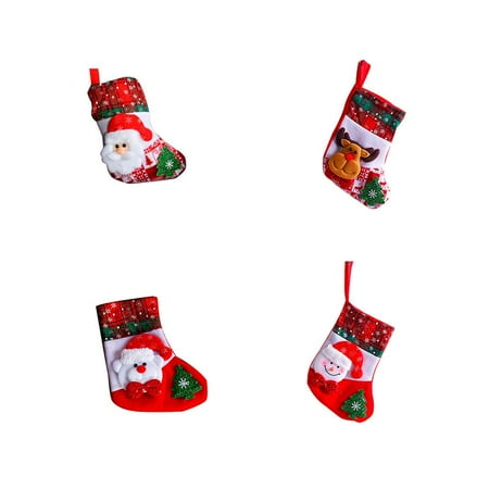 - Snowflake Christmas Socks Santa Claus Snowman Elk Bear Folks Bag Candy Gifts Bag Stockings