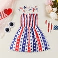thumbnail image 2 of Curenmufel Girls Dresses Fancy Toddler Baby Girls 4th of July Straps Dress American Flag Stars Striped Sundress Independence Day Patriotic Outfits 12 18 24 Months 2T 3T 4T 5T,Blue 5-6 Years, 2 of 5