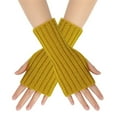thumbnail image 2 of Gants Courts en Laine Multicolores Isolés pour Temps Froid pour Femmes, Mitaines Sans Doigts, 2 of 7