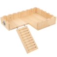 thumbnail image 1 of Wood Hamster Platform with Ladder – Durable Climbing Accessory for Pet Cages, Suitable for Hamsters, Gerbils, and Parrots, 1 of 4