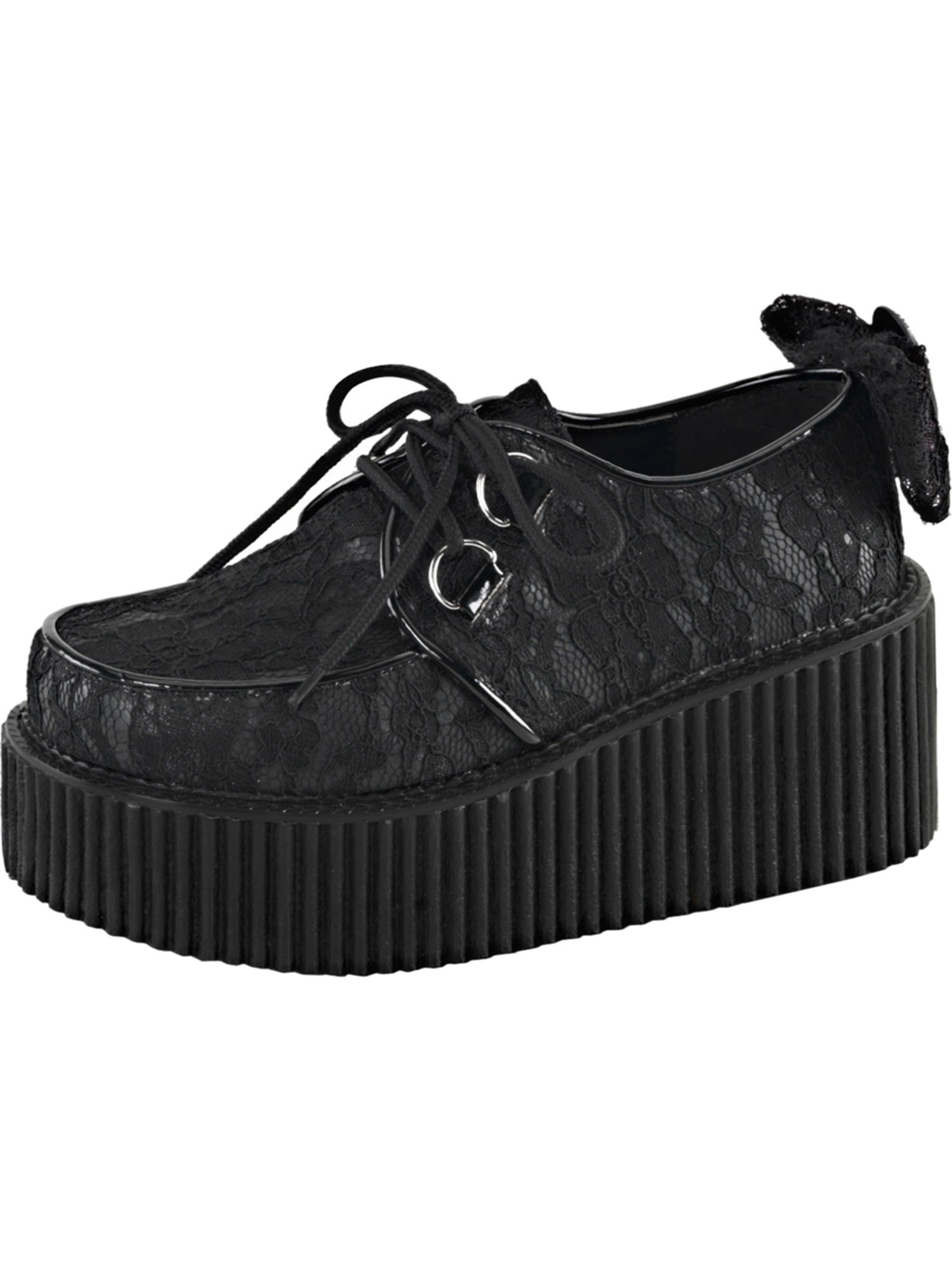 womens black platform trainers