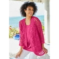 thumbnail image 3 of Woman Within Plus Size Curved Hem Pointelle Cardigan, 3 of 4