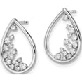 thumbnail image 2 of 14K White Gold Polished Teardrop Post Earrings - Jbsp, 2 of 5