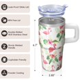 thumbnail image 3 of 20OZ Flamingo Lover Tumbler with Handle Leak Resistant Travel Cup Great Gifts for Women Suitable for Birthday Christmas Events Daily Drinks Commute, 3 of 6