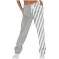 thumbnail image 2 of Mifsaly Womens Joggers with Pockets Striped Drawstring Elastic Waist Sweatpants Workout Comfy Casual Wide Leg Pants Sport Gym Loose Pant 2025 Fall Winter Outfits, 2 of 4