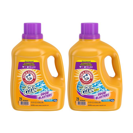 (2 pack) Arm & Hammer Plus OxiClean Odor Blasters Liquid Laundry Detergent, 131.25 fl (Best Soap For Underarm Odor)