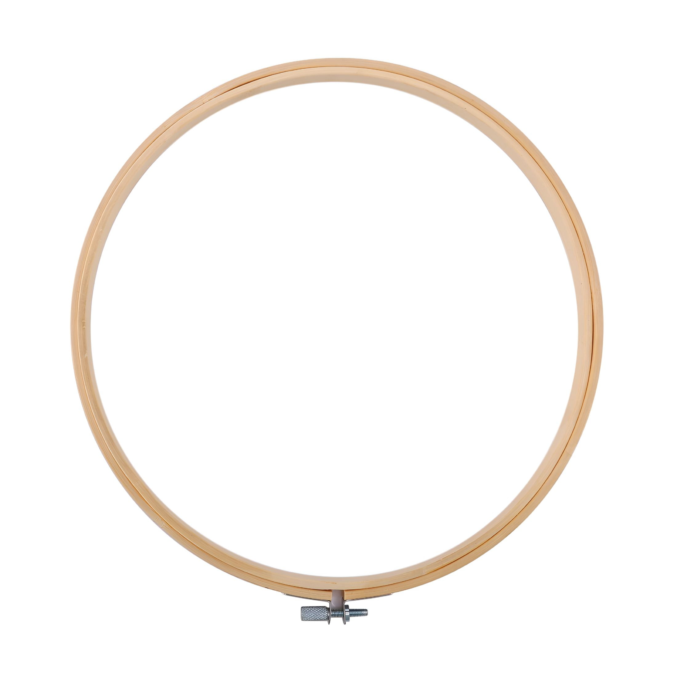 XIBUFE 12Pcs 10" Wooden Adjustable Bamboo Embroidery Hoops Bulk