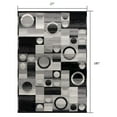 thumbnail image 3 of 2â€™ x 15â€™ Gray Blocks and Rings Runner Rug, 3 of 5