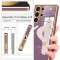 thumbnail image 3 of Compatible with Samsung Galaxy S23 Utral 5G Case Cell Phone with Grip Finger Hand Phone Holder Tablet Phone Strap Shockproof Protective Bumper Case-Purple, 3 of 14